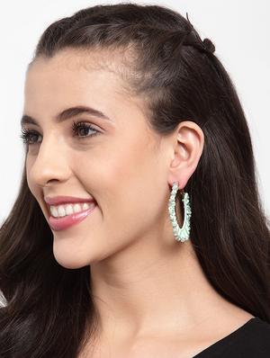green metal hoop earring - 17289361 - Standard Image - 4