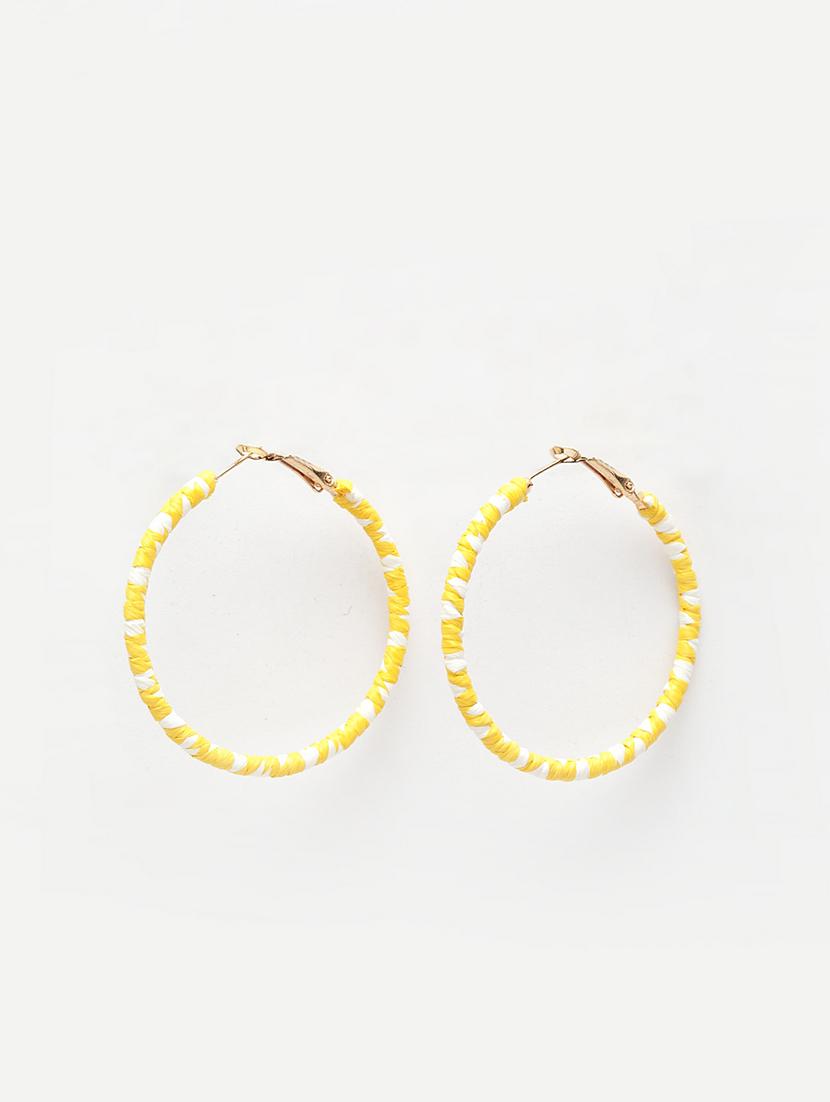 yellow metal hoop earring - 17289362 - Zoom Image - 2