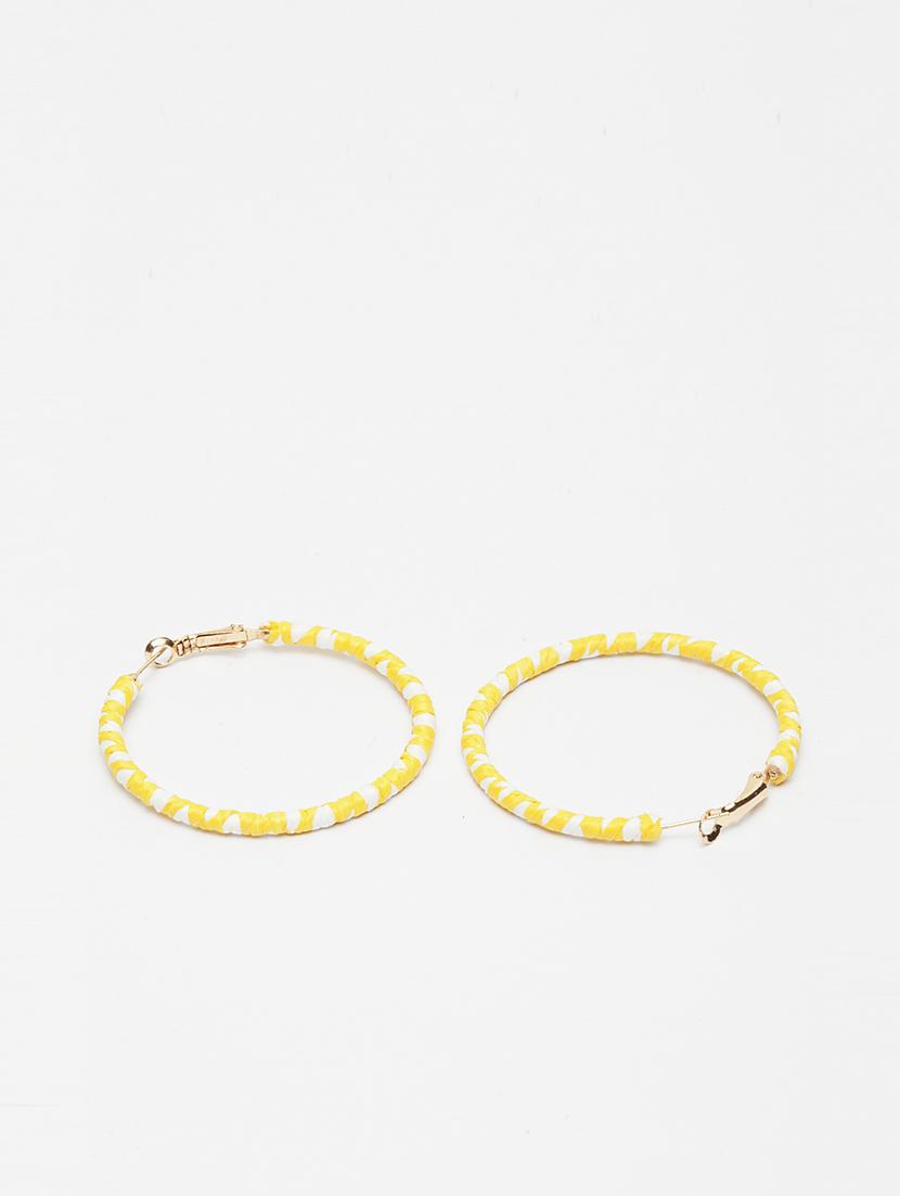 yellow metal hoop earring - 17289362 - Zoom Image - 3