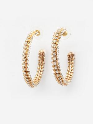 gold metal hoop earring - 17289363 - Standard Image - 2