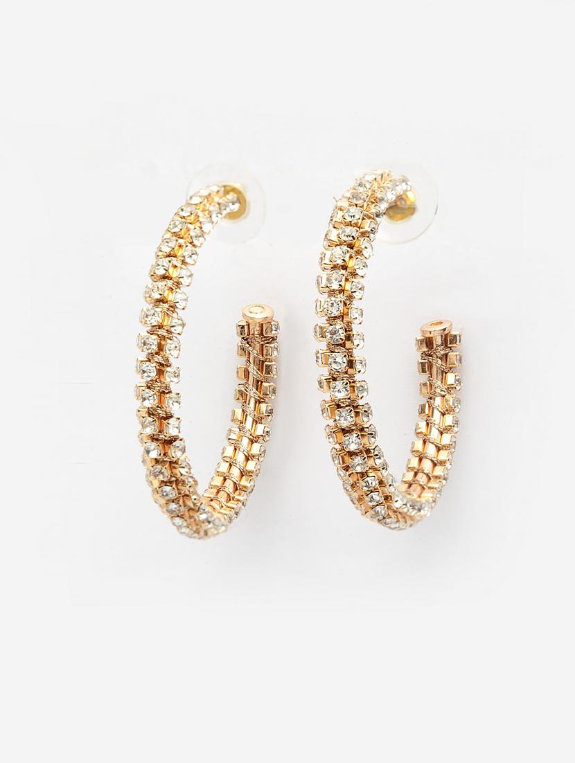 gold metal hoop earring - 17289363 - Zoom Image - 2