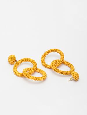 yellow metal drop earring - 17289364 - Standard Image - 3