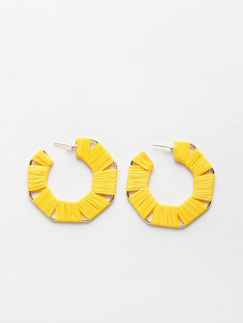 yellow metal hoop earring - 17289365 - Zoom Image - 2