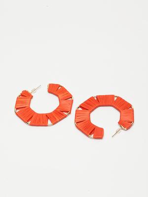 red metal hoop earring - 17289367 - Standard Image - 3