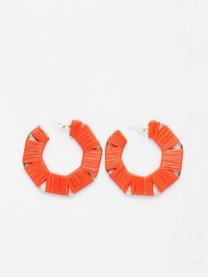 red metal hoop earring - 17289367 - Zoom Image - 2