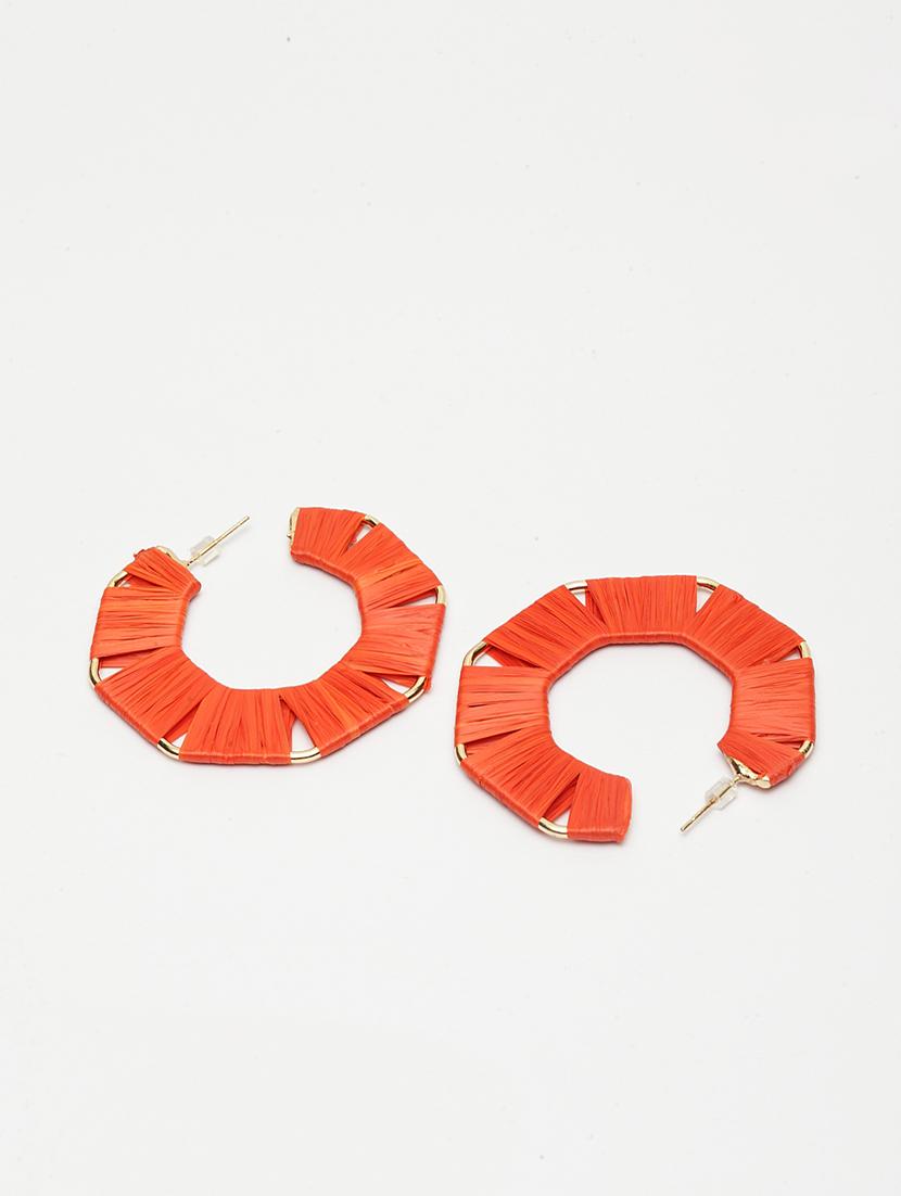 red metal hoop earring - 17289367 - Zoom Image - 3