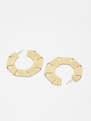 beige metal hoop earring - 17289368 - Standard Image - 3