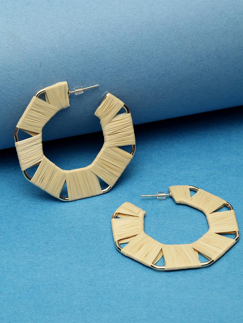 beige metal hoop earring - 17289368 - Zoom Image - 1