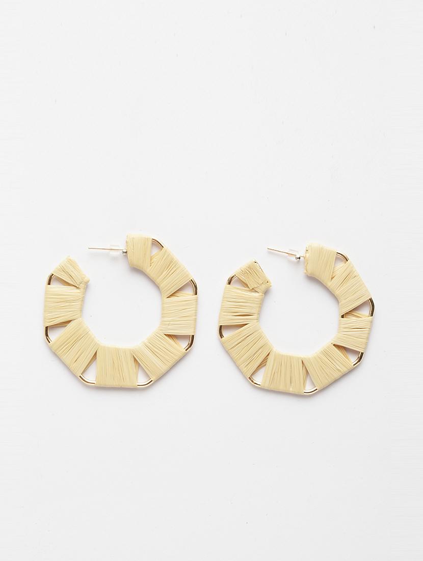 beige metal hoop earring - 17289368 - Zoom Image - 2
