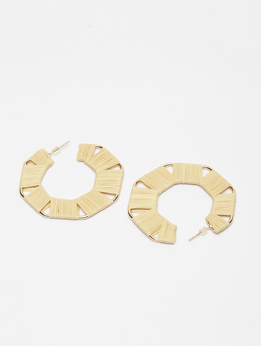 beige metal hoop earring - 17289368 - Zoom Image - 3