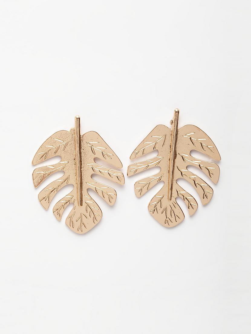 gold metal drop earring - 17289374 - Zoom Image - 2