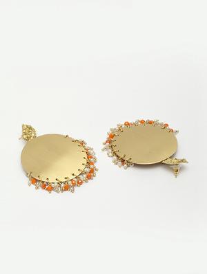 gold metal drop earring - 17289376 - Standard Image - 3