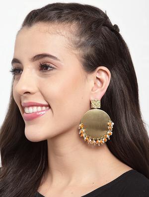 gold metal drop earring - 17289376 - Standard Image - 4