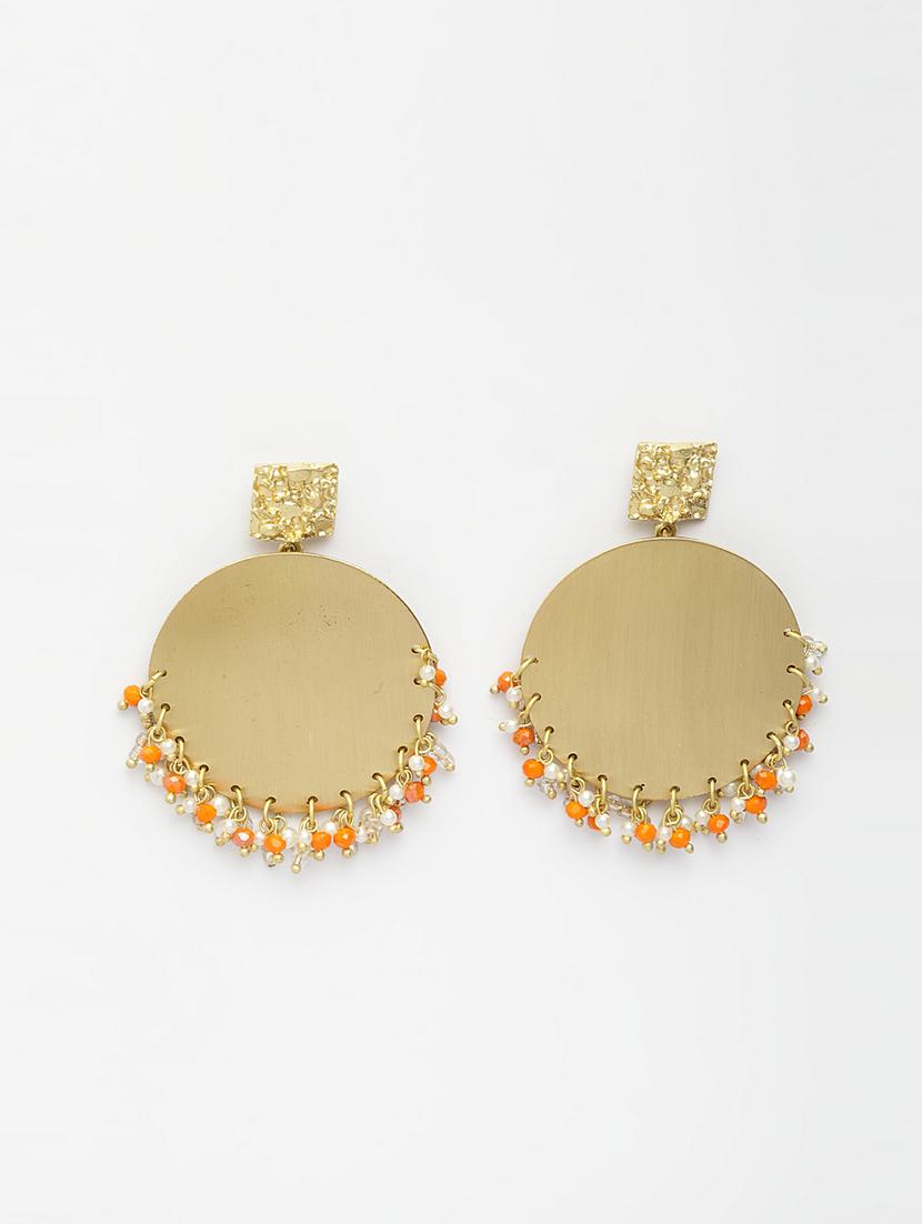 gold metal drop earring - 17289376 - Zoom Image - 2