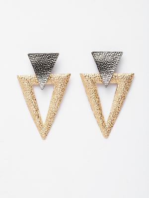 gold metal drop earring - 17289377 - Standard Image - 2