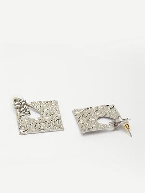 silver metal drop earring - 17289378 - Standard Image - 3