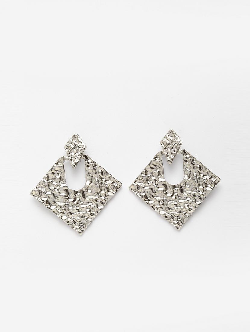 silver metal drop earring - 17289378 - Zoom Image - 2