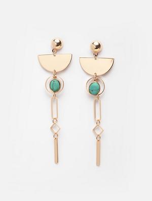gold metal drop earring - 17289380 - Standard Image - 2