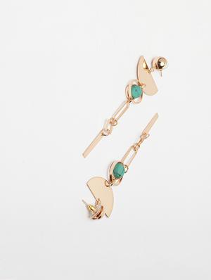 gold metal drop earring - 17289380 - Standard Image - 3