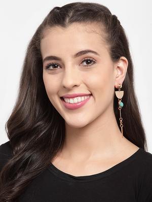 gold metal drop earring - 17289380 - Standard Image - 4