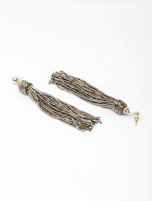 silver metal drop earring - 17289384 - Standard Image - 3