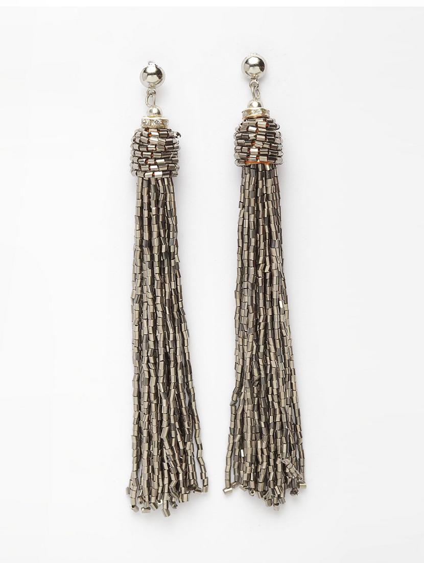 silver metal drop earring - 17289384 - Zoom Image - 2
