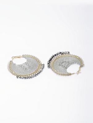 silver metal drop earring - 17289386 - Standard Image - 3