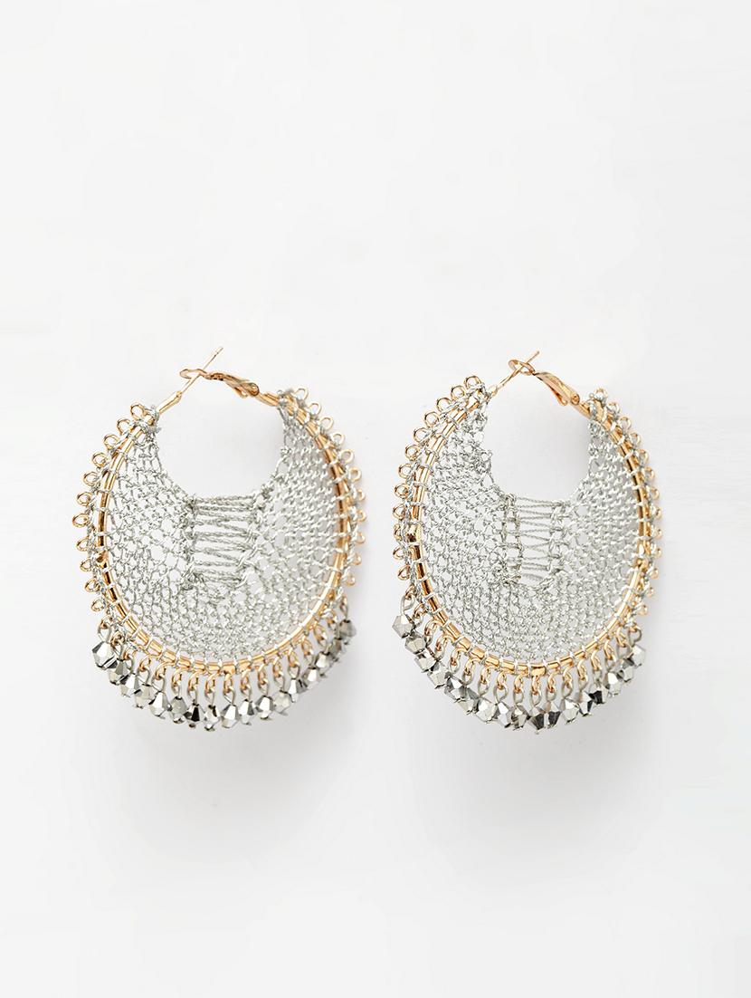 silver metal drop earring - 17289386 - Zoom Image - 2
