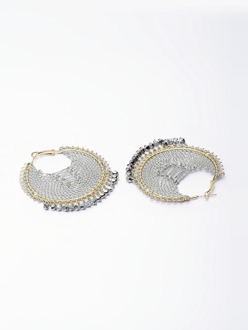 silver metal drop earring - 17289386 - Zoom Image - 3