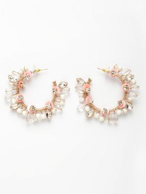 pink metal hoop earring - 17289387 - Standard Image - 2