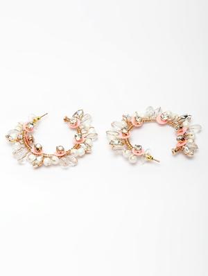 pink metal hoop earring - 17289387 - Standard Image - 3