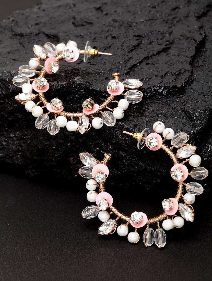 pink metal hoop earring - 17289387 - Zoom Image - 1