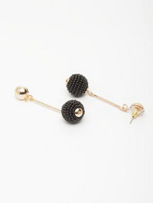 black metal drop earring - 17289390 - Standard Image - 3