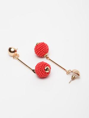red metal drop earring - 17289391 - Standard Image - 3