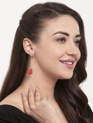 red metal drop earring - 17289391 - Standard Image - 4
