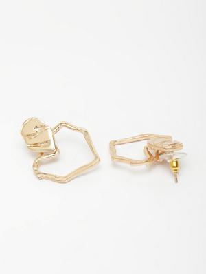 gold metal drop earring - 17289394 - Standard Image - 3