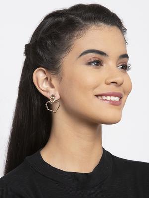 gold metal drop earring - 17289394 - Standard Image - 4