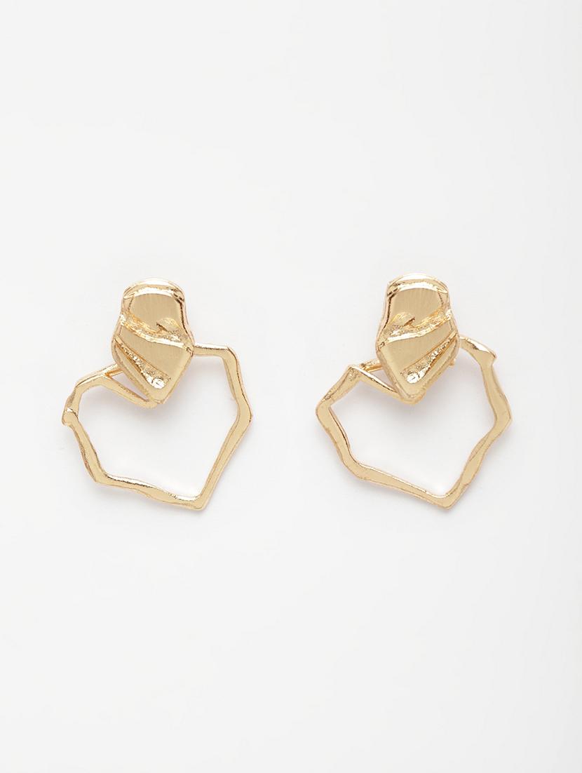 gold metal drop earring - 17289394 - Zoom Image - 2