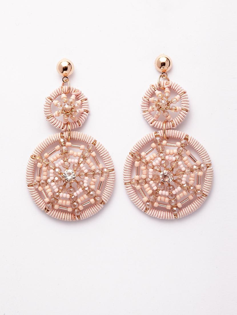 pink metal drop earring - 17289395 - Zoom Image - 2