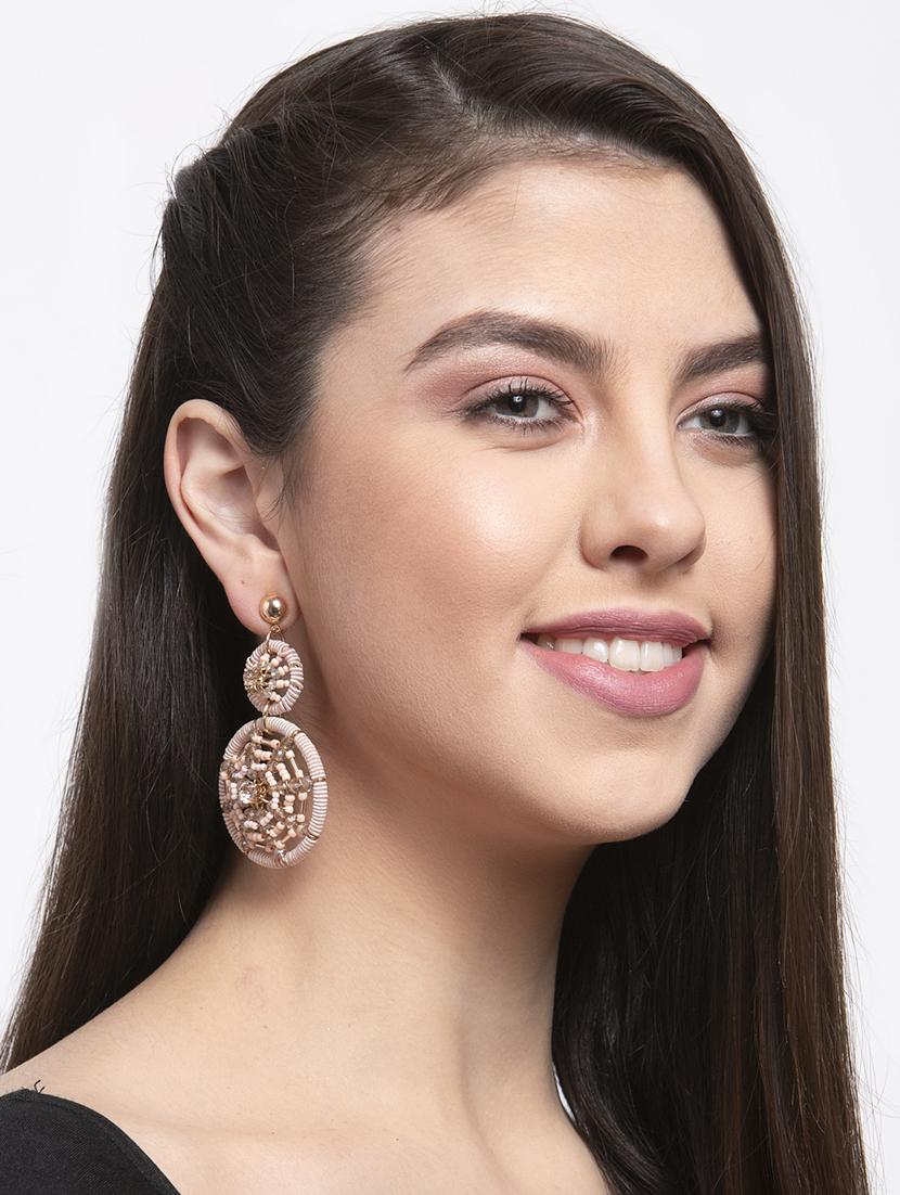 pink metal drop earring - 17289395 - Zoom Image - 4