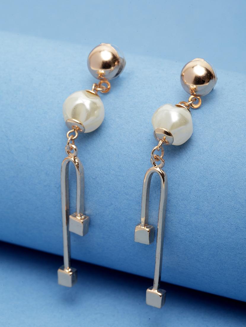 white metal drop earring - 17289397 - Zoom Image - 1