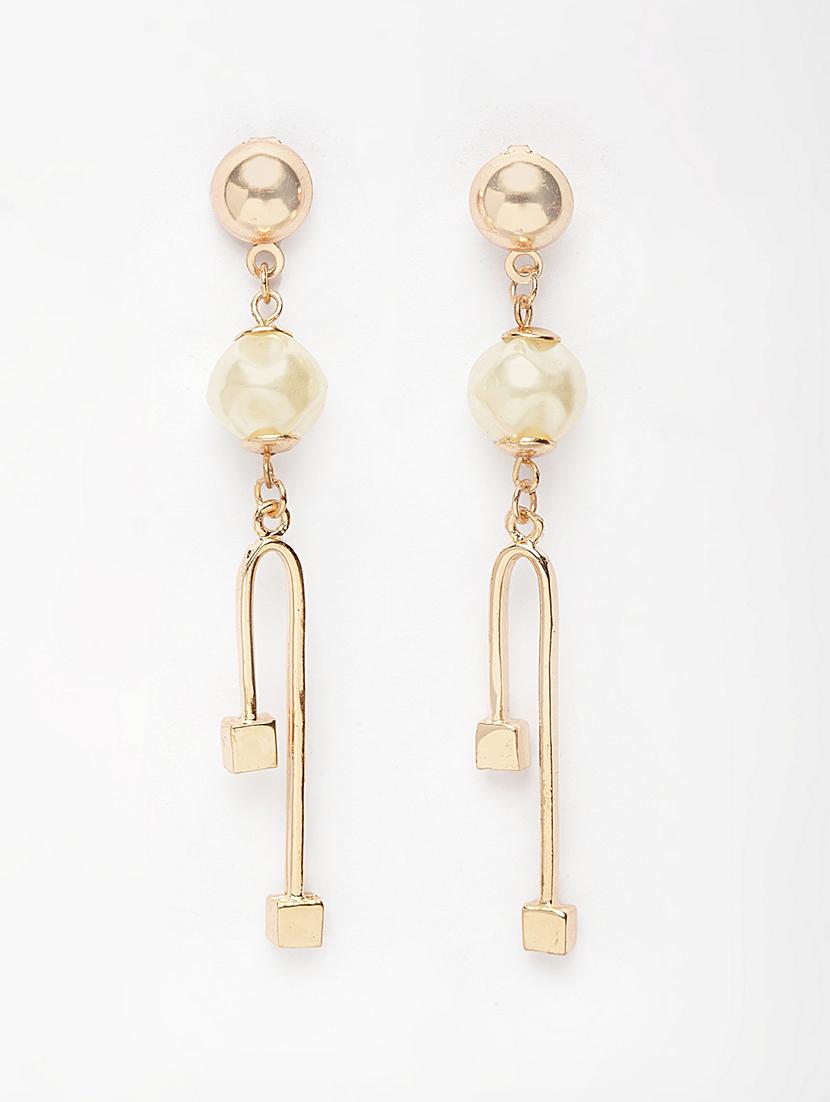 white metal drop earring - 17289397 - Zoom Image - 2