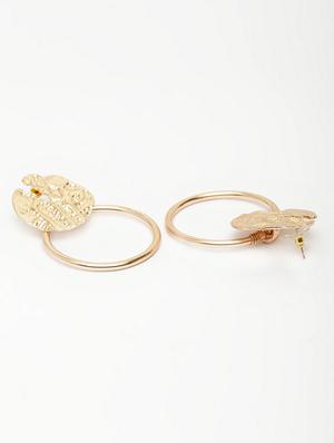 gold metal drop earring - 17289401 - Standard Image - 3