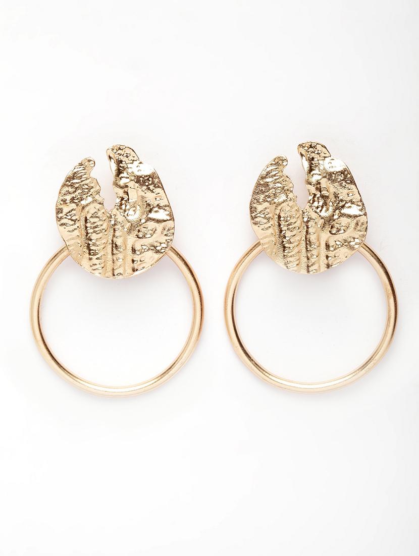 gold metal drop earring - 17289401 - Zoom Image - 2