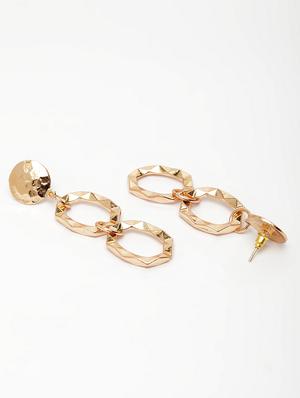 gold metal drop earring - 17289405 - Standard Image - 3