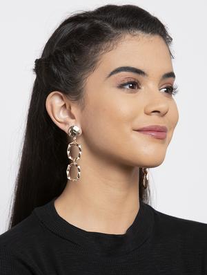 gold metal drop earring - 17289405 - Standard Image - 4