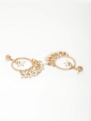 white metal drop earring - 17289411 - Standard Image - 3