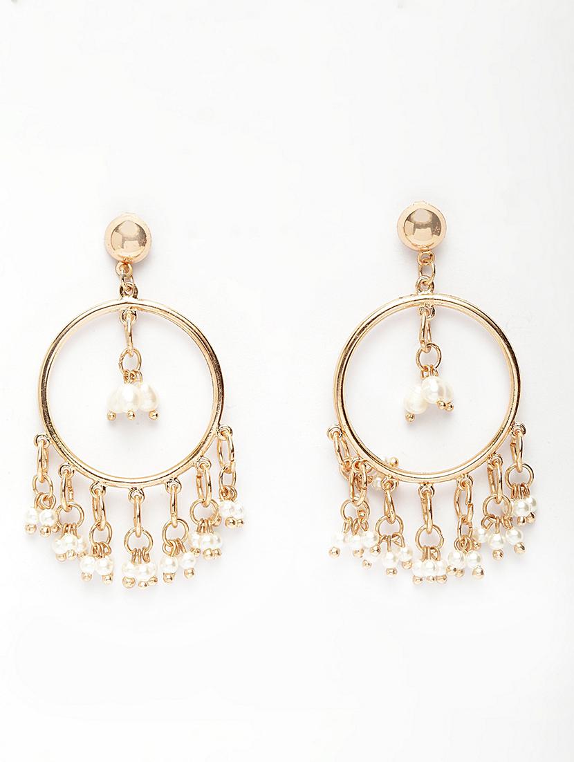 white metal drop earring - 17289411 - Zoom Image - 2