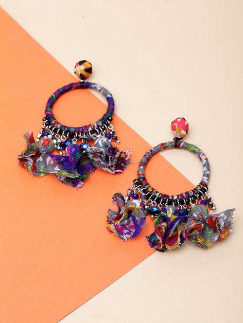 multi colored metal drop earring - 17289412 -  Standard Image - 0