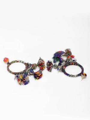 multi colored metal drop earring - 17289412 - Standard Image - 3